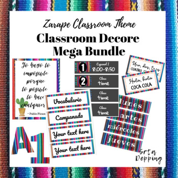 Preview of Zarape Classroom Decore Mega Bundle