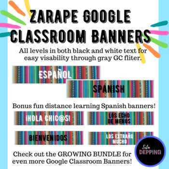 Preview of Zarape Google Classroom Banners (Spanish Google Classroom Headers)
