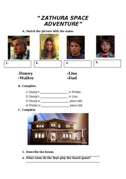 Preview of Zathura Movie Worksheet and Answer Key