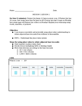 Preview of Zearn Guided Notes-5th Grade  (Mission 1 Lessons 1-4)