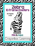 Zebra 10 Frame Posters - Numbers 0-20