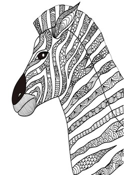 Mindfulness Coloring Page - Zebra by MR PYP | Teachers Pay Teachers