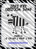 Zebra Classroom Theme Bundle