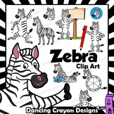 Zebra Clip Art with Signs - Letter Z in Alphabet Animal Series