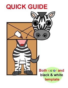 Zebra Craft African animals Printable Paper Bag Puppet