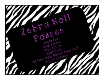Preview of Zebra Hall Passes