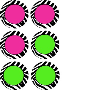 Preview of Zebra Labels - Pink & Green