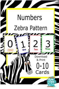 Preview of Zebra Numbers Cards 0-10 Posters