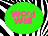 Zebra Pink & Green Word Wall Alphabet
