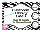 Zebra Print Classroom Library Labels