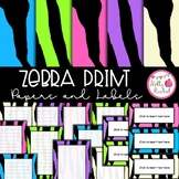 Zebra Print Labels, Borders and Backgrounds