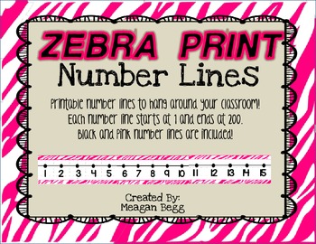 zebra print number line 1 200 by meagan kelli teachers