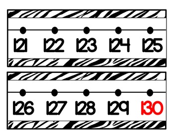 zebra print number line 1 200 by meagan kelli teachers