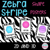 Zebra Print Decor 2D and 3D Shape Posters