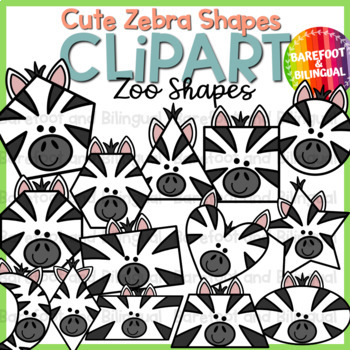 Preview of Zebra Shapes - Zoo Clipart - Zebra Clipart
