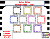 Editable Zebra Stripe blank multipurpose Labels - Tags