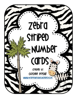 Preview of Zebra Striped Number Cards