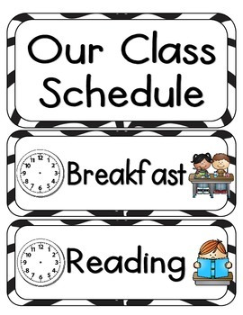Zebra Stripes Schedule Cards by Enchanted in Elementary | TpT