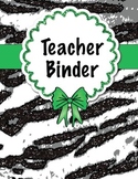 Zebra Teacher Binder
