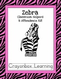 Zebra Theme Classroom Helpers & Attendance Kit