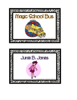 Preview of Zebra Theme Classroom Library Labels