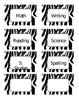 Preview of Zebra Themed Cards