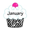 Zebra Themed Cupcake Birthday Bulletin Board Display