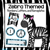 Editable Zebra Numbers, Letters, and Nameplates (Blue Theme)