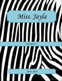 Zebra and Teal Binder Cover