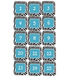 Zebra and Teal calendar numbers for charts