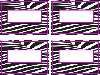 Zebra print labels by AllensFirsties | TPT