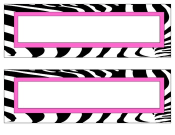 Zebra print with pink accent word strips by Laura Carson | TPT