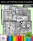 Zen Affirmation Coloring Pages - Doodle Page - Art Include