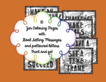 Goal Setting Coloring Pages by Rainbow City Learning | TpT