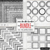 Zen Doodle Border BUNDLE, Geometric Labels & Coloring Bord