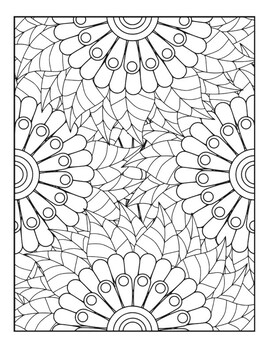Flowers Coloring Pages For Adults. Stress Relief Coloring Book For