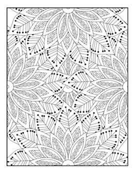 Flowers Coloring Pages For Adults. Stress Relief Coloring Book For