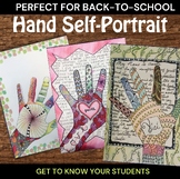Zendoodle Hand Self Portraits Art Lesson Back to School Middle School Art Lesson
