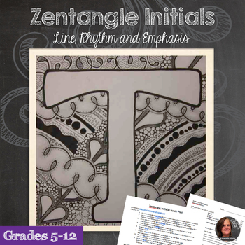 Preview of Zendoodle Letters - Zentangle Art,Line, Rhythm, Emphasis