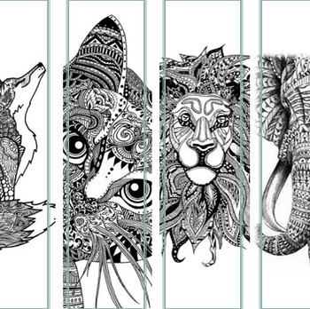 Preview of Zentangle Animal Conferencing Bookmarks