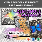 Zentangle Animals - 6-8th Grade Art Lesson - Office Format