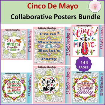 Preview of Zentangle Collaborative Posters Of Cinco De Mayo Quotes | Banner Bundle