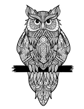 Zentangle Coloring Pages: 8 Calming Animals Mindfulness Activity