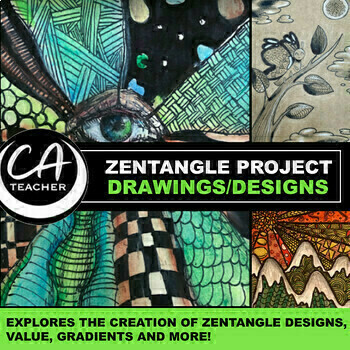 Preview of Zentangle Creative Drawing for High School Art and Middle School Art Painting