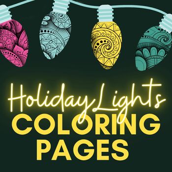 Preview of Zentangle Holiday Lights | COLORING PAGES, BULLETIN BOARD DECOR, BANNER