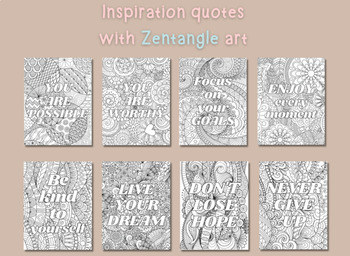 Preview of Zentangle Inspirational Coloring Pages
