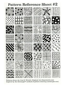 Zentangle Inspired Pattern Reference Sheet #2 by Lisa B Wiertel ...