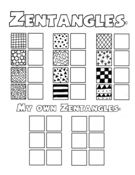 Preview of Zentangle Inspired Patterns Practice Sheet