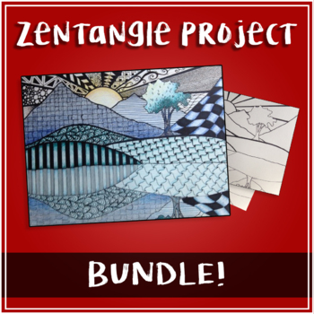Preview of Zentangle Landscapes | Art Project BUNDLE
