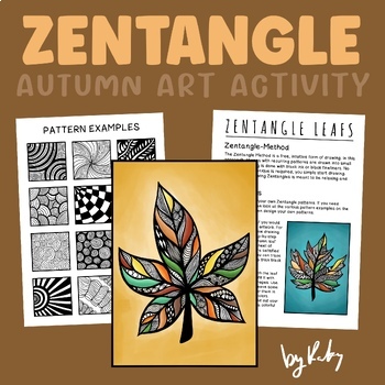 Zentangle Leaves - Autumn Art Activity by Teacher Katys Art Room